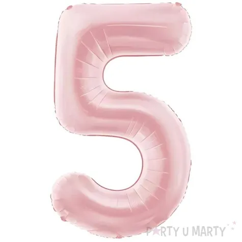 xx balon foliowy cyfra 5 86cm jasny rozowy