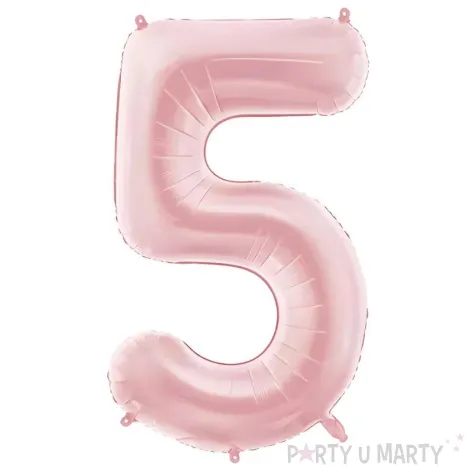 xx balon foliowy cyfra 5 86cm jasny rozowy