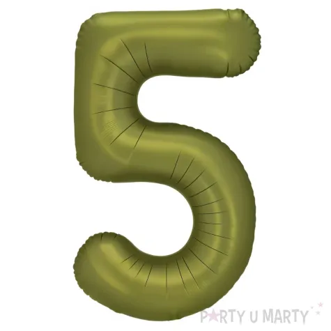 xx balon foliowy cyfra 5 86cm oliwkowy