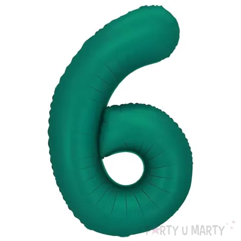 xx balon foliowy cyfra 6 86cm butelkowa zielen