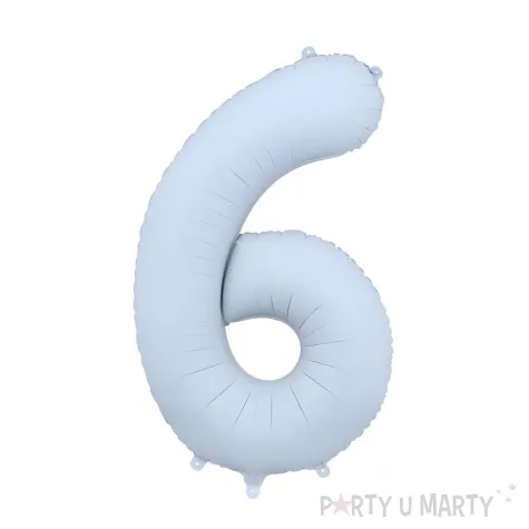 xx balon foliowy cyfra 6 86cm mglisty niebieski