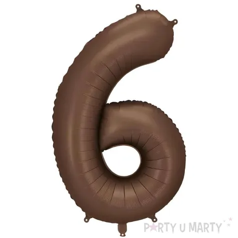 xx balon foliowy cyfra 6 86cm mocca