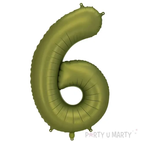xx balon foliowy cyfra 6 86cm oliwkowy