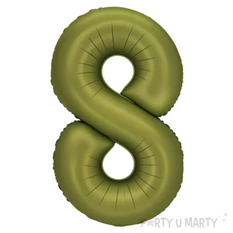 xx balon foliowy cyfra 8 86cm oliwkowy