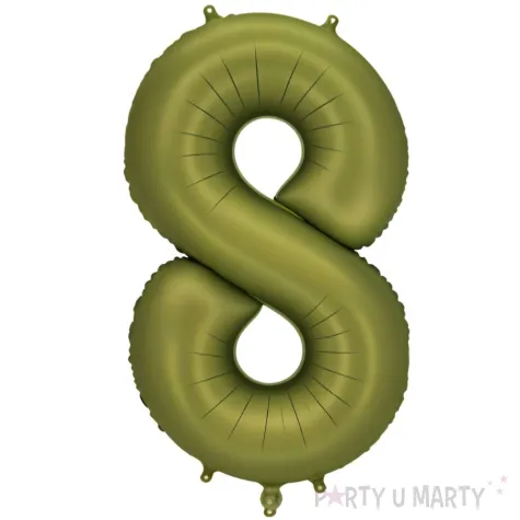 xx balon foliowy cyfra 8 86cm oliwkowy