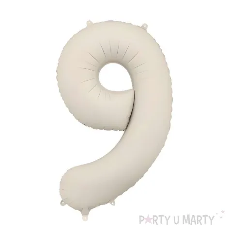xx balon foliowy cyfra 9 86cm jasny bez