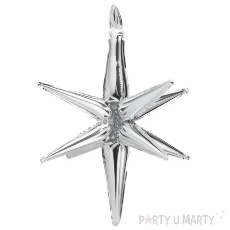 xx balon foliowy gwiazda 3d 50cm srebrny