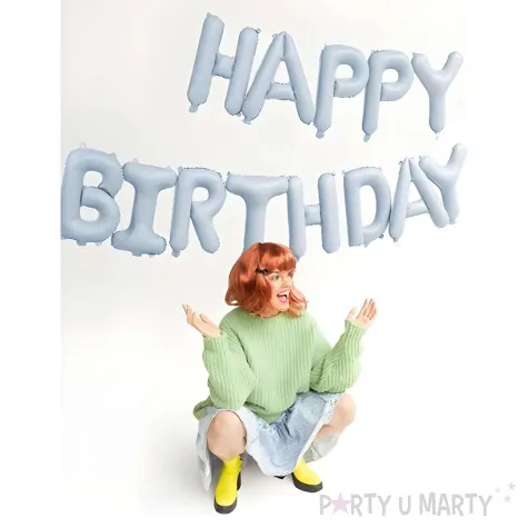 xx balon foliowy happy birthday 340x35cm niebieski