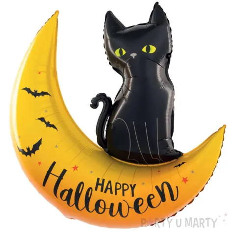 xx balon foliowy kot na ksiezycu halloween