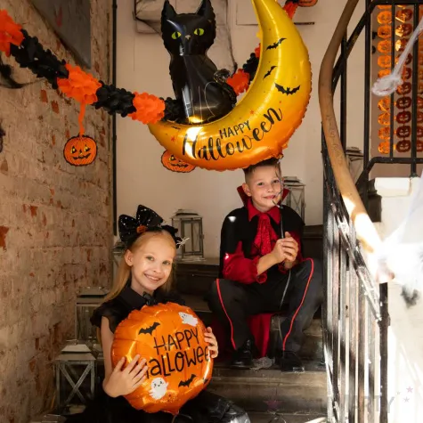 xx balon foliowy kot na ksiezycu halloween