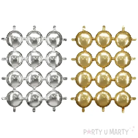 xx balon foliowy kurtyna dwustronna kola zloto srebrny 78x107 cm