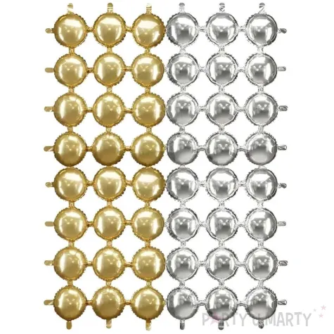 xx balon foliowy kurtyna dwustronna kola zloto srebrny 78x107 cm