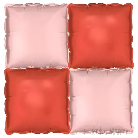 xx balon foliowy kurtyna dwustronna kwadrat rozowo czerwony 35 x 35 cm 1 op 4 szt