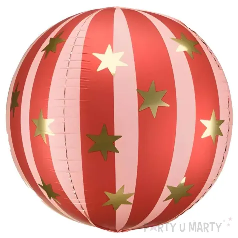 xx balon foliowy pilka w gwiazdki 75 cm czerwony