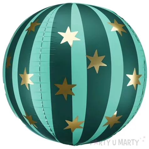xx balon foliowy pilka w gwiazdki 75 cm zielony