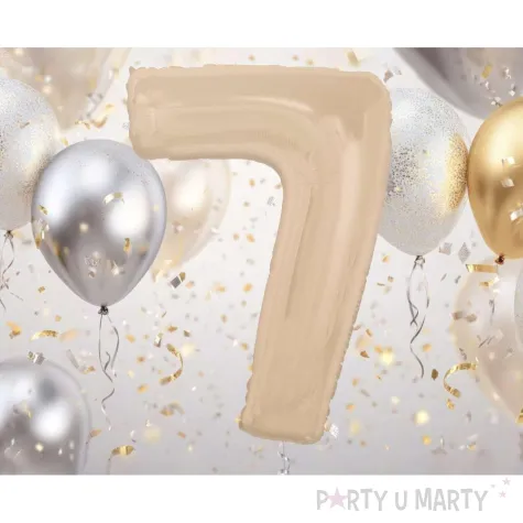 xx balon foliowy smart cyfra 7 matowa latte 92 cm