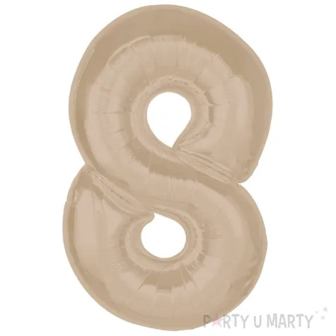 xx balon foliowy smart cyfra 8 matowa latte 92 cm