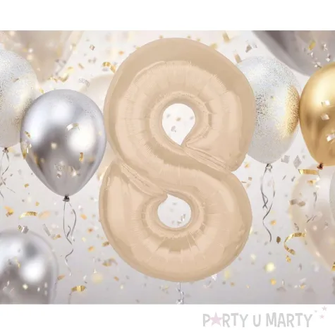 xx balon foliowy smart cyfra 8 matowa latte 92 cm