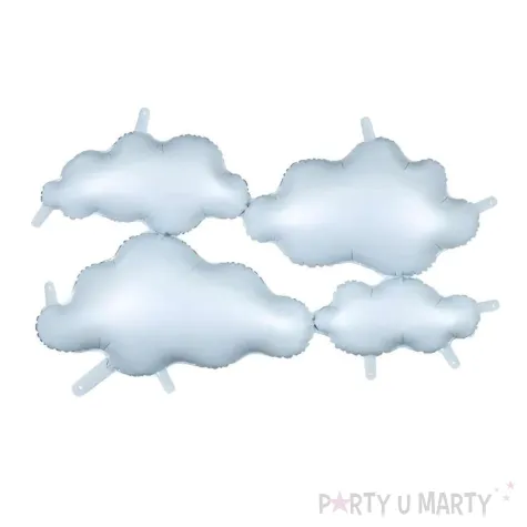 xx balon foliowy tlo dwustronne chmurki 99x52 cm bialo jasno niebieski