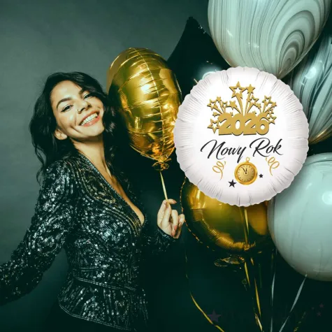 xx balon nowy rok 2026 bialy