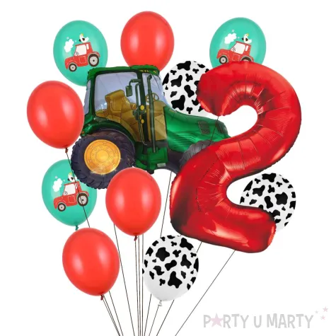 xx balony 2 urodziny zielony traktor
