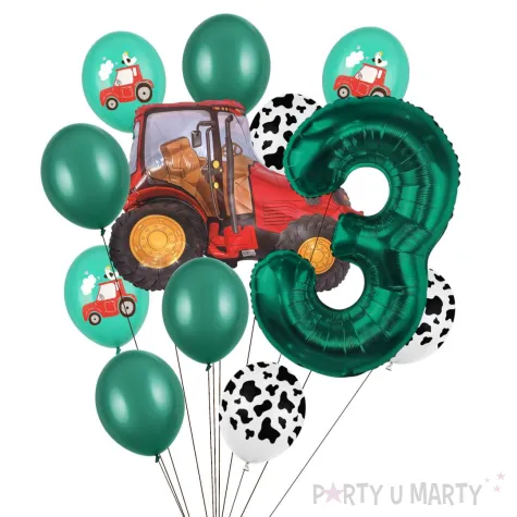 xx balony 3 urodziny czerwony traktor