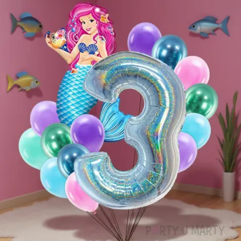 xx balony 3 urodziny syrenka