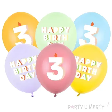 xx balony 30 cm 3 mix 1 op 6 szt