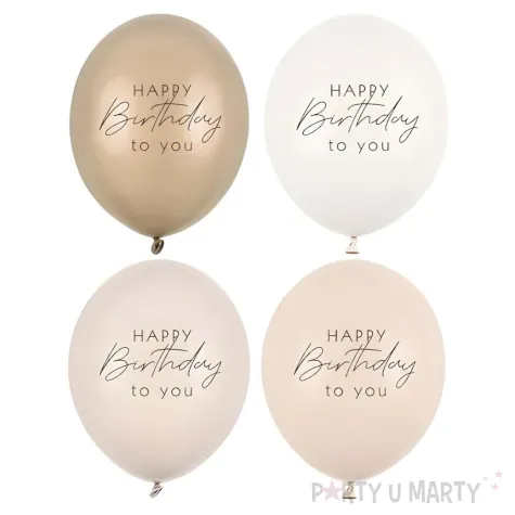 xx balony 30 cm happy birthday mix bezowy 1 op 50 szt
