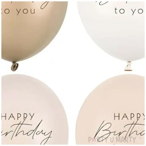 xx balony 30 cm happy birthday mix bezowy 1 op 50 szt