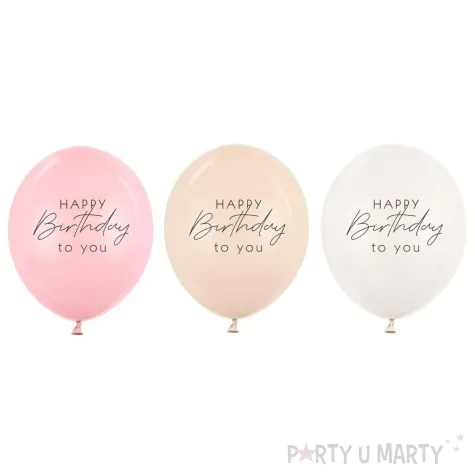 xx balony 30 cm happy birthday mix rozowy 1 op 50 szt