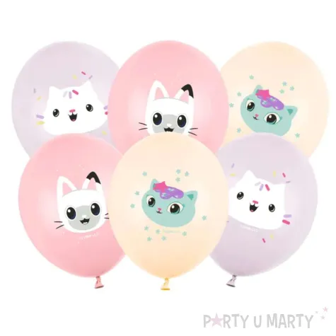 xx balony 30 cm koci domek gabi mix 1 op 6 szt
