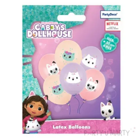 xx balony 30 cm koci domek gabi mix 1 op 6 szt