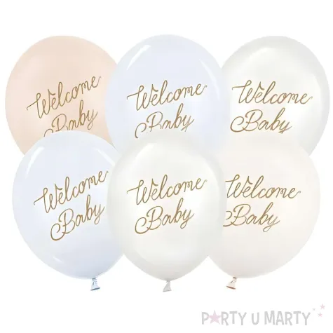 xx balony 30 cm welcome baby mix niebieski 1 op 6 szt