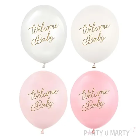 xx balony 30 cm welcome baby mix rozowy 1 op 50 szt