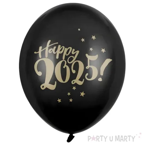 xx balony 30cm happy 2025 pastel black 1 op 50 szt