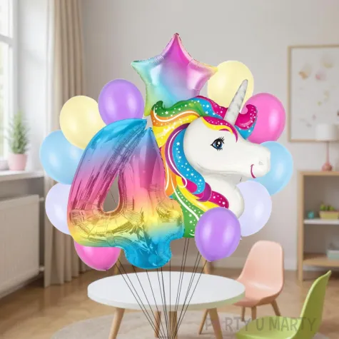 xx balony 4 urodziny jednorozec