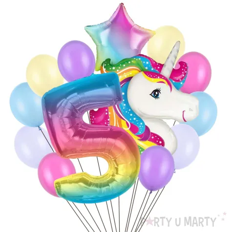 xx balony 5 urodziny jednorozec