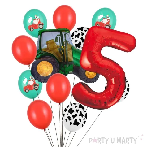 xx balony 5 urodziny zielony traktor