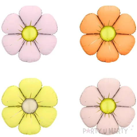 xx balony foliowe do girland stokrotki srednica 65 cm mix 1 op 4 szt