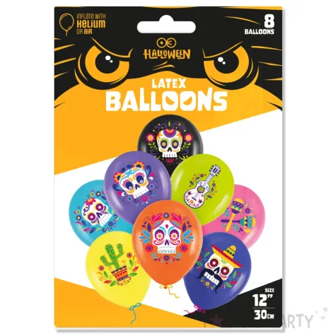 xx balony meksykanskie halloween 12 cali 8 szt