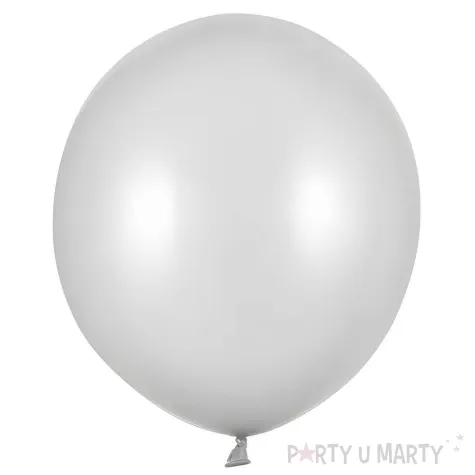 xx balony strong 43cm metallic silver snow 1 op 25 szt