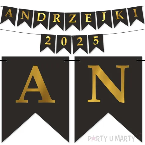 xx baner andrzejki czarno zloty