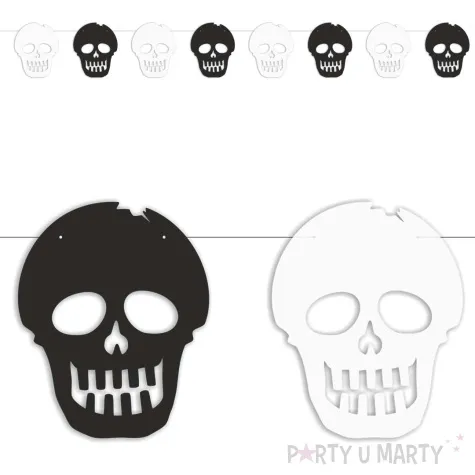 xx baner czaszki bialo czarne