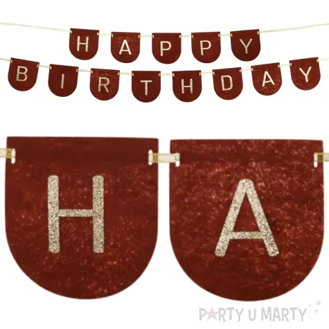 xx baner filcowy happy birthday boy brazowy 3m