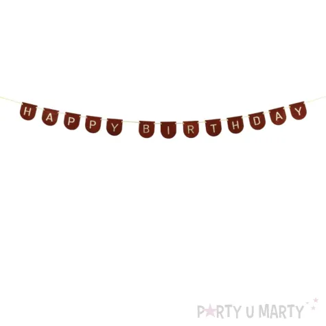 xx baner filcowy happy birthday boy brazowy 3m