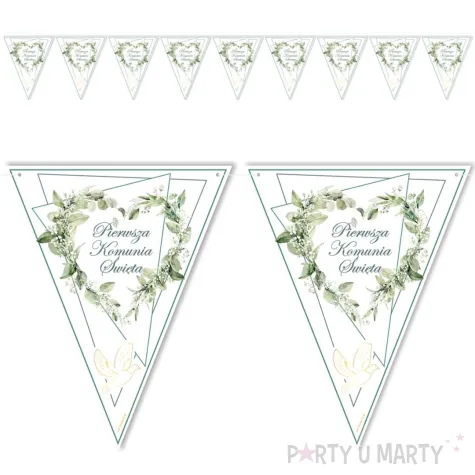 xx baner flagi komunia serce ziel listki x6