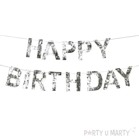 xx baner happy birthday 2 2m srebrny