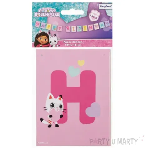 xx baner happy birthday koci domek gabi 180 x 15 cm mix