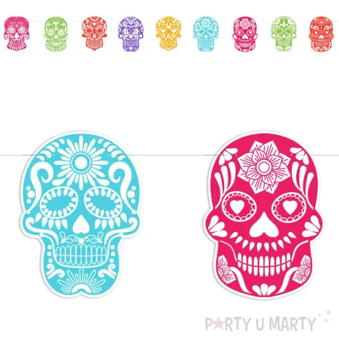 xx baner muertos czaszki azur kolorowy